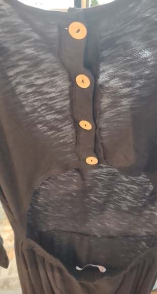 NWT Free People Long Sleeve Black Dress- Large - Picture 7 of 8